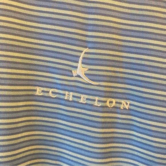 Southern Tide Light Blue Striped Polo Shirt Size XL Dry Fit - Picture 6 of 7